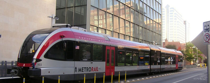 The Austin Metrotrail in downtown Austin, Texas