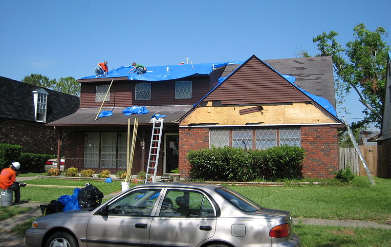 a damaged home