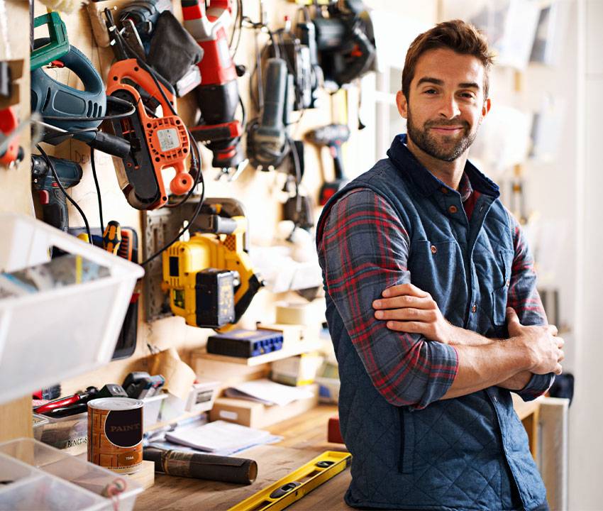 Professional Craftsman in a Home Garage