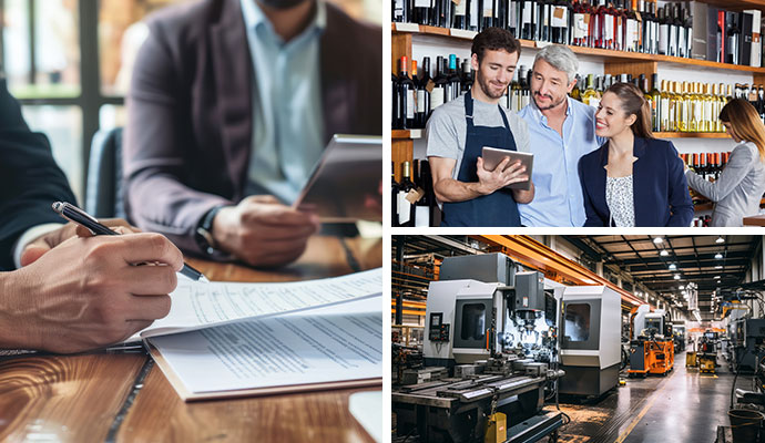 Collage of professional liability, liquor liability, and industrial equipment coverage