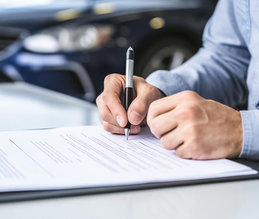 Officer doing signature in files