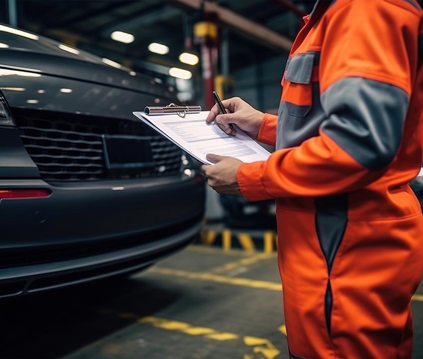 Mechanic check list to the clip board insurance