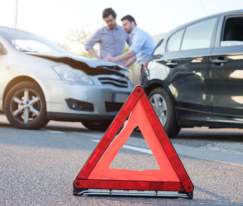 Car owner reporting about damaged car for insurance