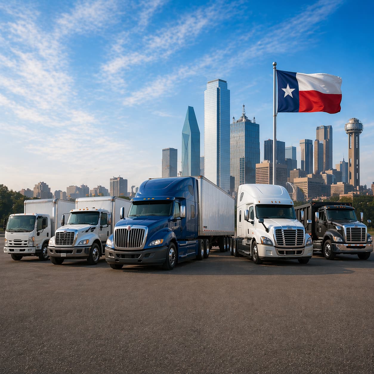 Commercial truck fleet in Texas