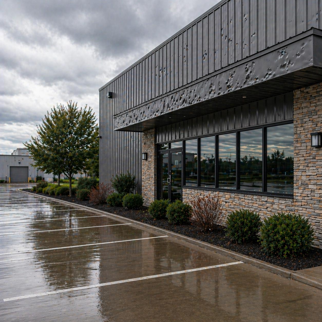 Hail damaged restaurant