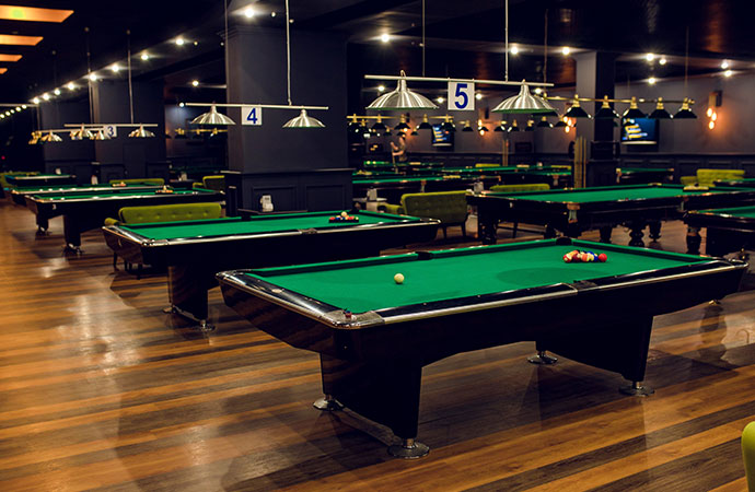 pool bar tables in a fashionable night club